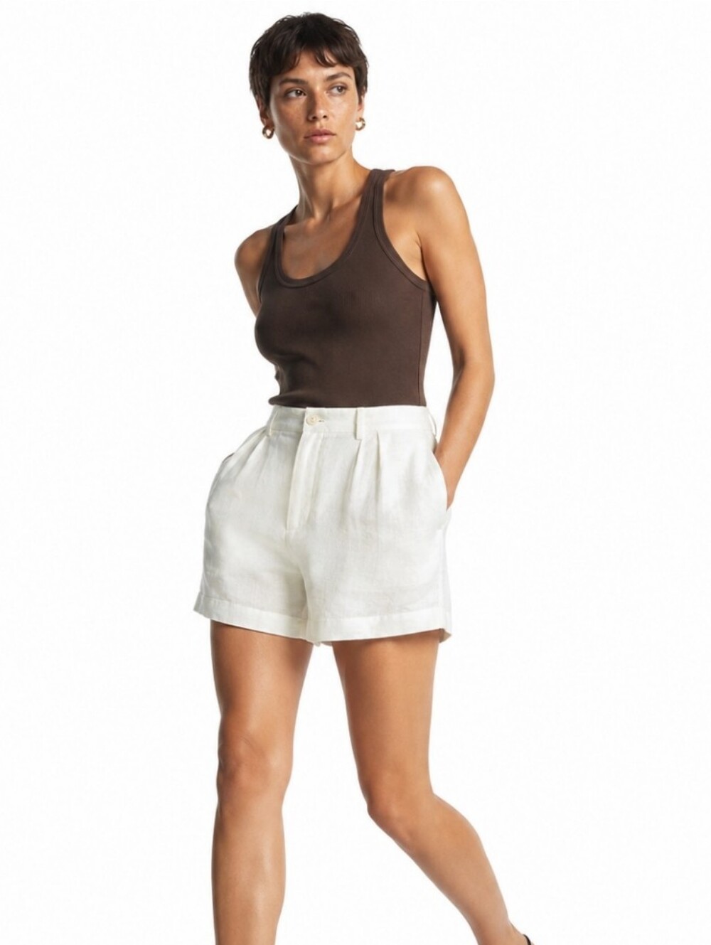 🌞Reformation White 100% Linen Shorts Size 12 Summer Resort Vacation
